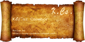 Kósz Csombor névjegykártya